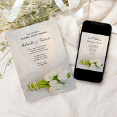 White Tulip Bouquet Wedding Rehearsal Dinner Kaart