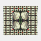 White Tulip Flower Abstract Pattern Fleece Deken (Voorkant (Horizontaal))