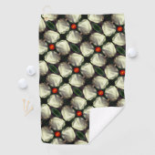White Tulip Flower Abstract Pattern Golfhanddoek (Insitu)