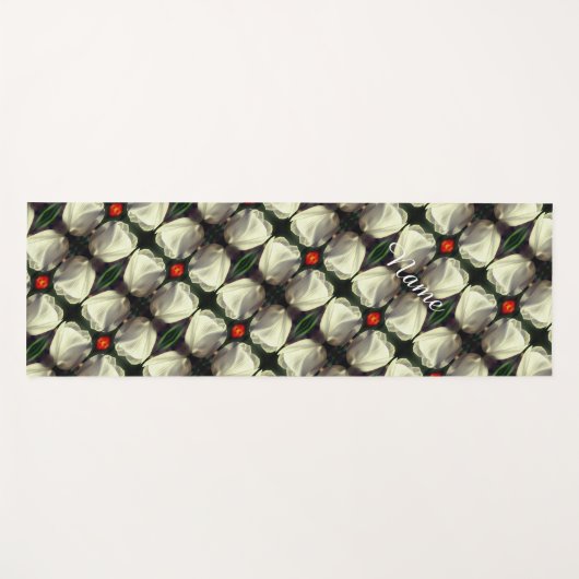 White Tulip Flower Abstract Pattern Personated Yogamat (Voorkant (horizontaal))