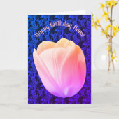 White Tulip Flower Art, gepersonaliseerd op zaterd Kaart (Gele Bloem)