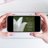 White Tulip Flower Easter Dinner Kaart