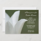 White Tulip Flower Easter Dinner Kaart (Voorkant)
