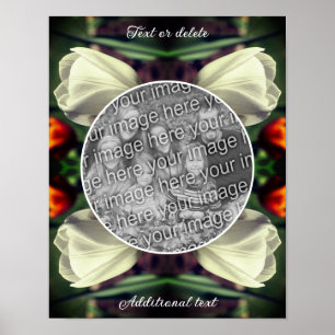 White Tulip Flower Lijst Creëer Uw eigen foto Poster