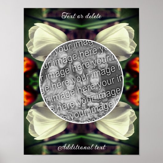 White Tulip Flower Lijst Creëer Uw eigen foto Poster (Voorkant)