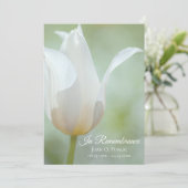 White Tulip Flower Spring begrafenis herdenkingsdi Programmakaart (Staand voorkant)