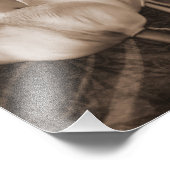 White Tulip Flowers Sepia Black Background floral Foto Afdruk (Hoek)
