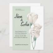 White Tulip Flowers Wedding Invitation Kaart (Voorkant / Achterkant)