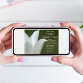 White Tulip Green Spring Wedding Rehearsal Dinner Kaart