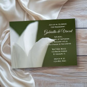 White Tulip over Green Spring Engagement Party Kaart