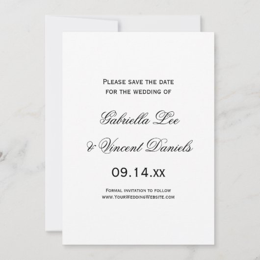 White Tulip Pearls Spring Wedding Save the Date (Achterkant)