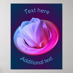 White Tulip Petals Tinted Abstract - persoonlijk Poster