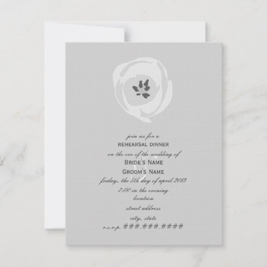 White Tulip repesal Dinner Invitation Kaart (Voorkant)