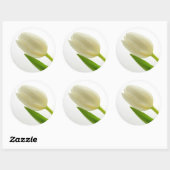 White Tulip Ronde Sticker (Vel)
