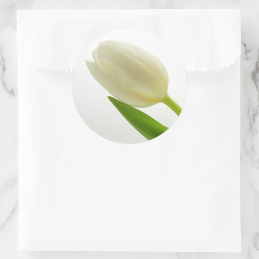 White Tulip Ronde Sticker (Tas)