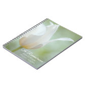 White Tulip Spring Funeral Memorial Gastboek Notitieboek (Linkerzijde)