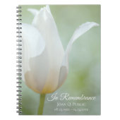 White Tulip Spring Funeral Memorial Gastboek Notitieboek (Voorkant)