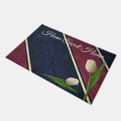 White Tulip Stripe Deurklep Deurmat (Schuin)