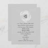 White Tulip Wedding Invitation Kaart (Voorkant / Achterkant)