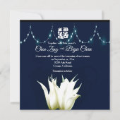 White Tulips Custom Wedding Invitation Kaart (Voorkant)