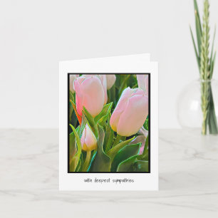 White Tulips Deepest Sympathpathy Card Kaart