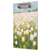 White Tulips Flower Field Painting Klembord (Links)