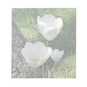 White Tulips Flower Trio Notitieblok