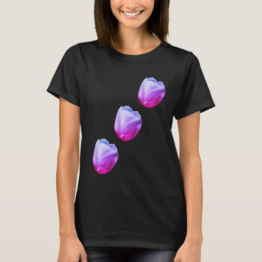 White Tulips Flowers T-shirt (Voorkant)