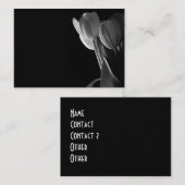 White Tulips foto op zwarte achtergrond Visitekaartje (Voorkant / Achterkant)