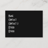 White Tulips foto op zwarte achtergrond Visitekaartje (Achterkant)