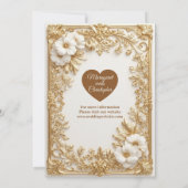White Tulips Gold Ornate Baroque Save The Date  (Achterkant)