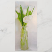 White Tulips in Milk Bottle Wedding Programme Programmakaart (Voorkant)