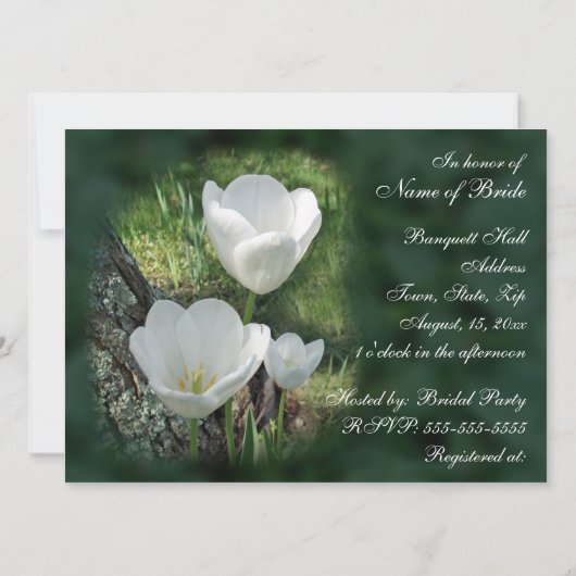 White Tulips Vrijgezellenfeest Kaart (Achterkant)