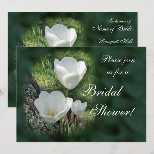 White Tulips Vrijgezellenfeest Kaart (Voorkant / Achterkant)