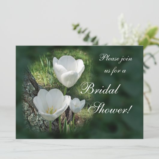 White Tulips Vrijgezellenfeest Kaart (Staand voorkant)