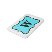 White Turquoise Aqua Blue Monogram Initiaal Home Badmat (Gekanteld)