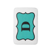 White Turquoise Blauwgroen Blue Monogram Initiaal  Badmat (Voorkant Verticaal)