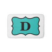 White Turquoise Blauwgroen Blue Monogram Initiaal  Badmat (Voorkant)