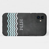 White & Turquoise Chevron iPhone 5 Hoesje (Achterkant (horizontaal))