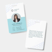 White Turquoise Employee Photo ID Abstract Pattern Badge (Voor- en achterkant)