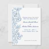 White/Turquoise Floral Save the Date (Voorkant)