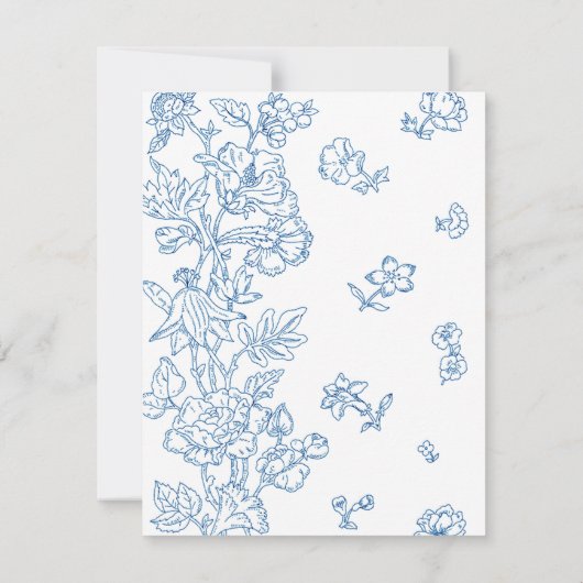 White/Turquoise Floral Save the Date (Achterkant)