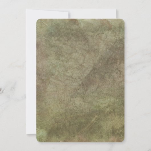 White Turquoise Hummingbird Lily Floral Waterverf Kaart (Achterkant)