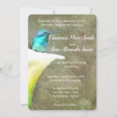 White Turquoise Hummingbird Lily Floral Waterverf Kaart (Voorkant)