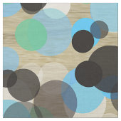 White Turquoise Mint Polka Dots Pattern Faux Wood Stof (Close Up)