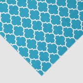 White Turquoise Quatrefoil Pattern Tissuepapier (Detail)