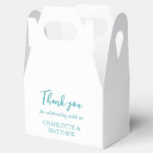 White & Turquoise Wedding Favor Box Bedankdoosjes (Geopend)
