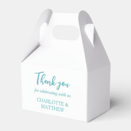 White & Turquoise Wedding Favor Box Bedankdoosjes