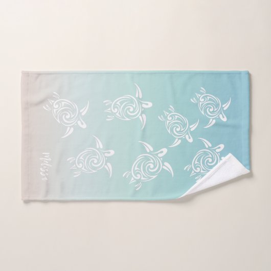 White Turtles Beach thema Bad Handdoek (Handdoek)