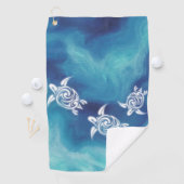 White Turtles in Blue Ocean Waterverf Coastal Golfhanddoek (Insitu)